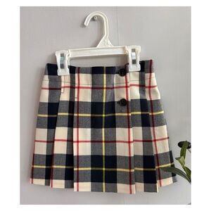 NWT Bonpoint Talissa wool kilt skirt / Plaid Mini Skirt with Button Detail